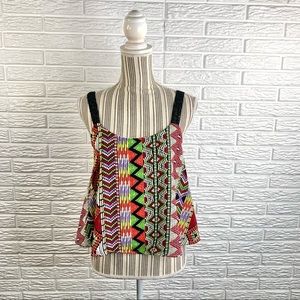 Vintage Havana Multicolored Sleeveless Crop Top
